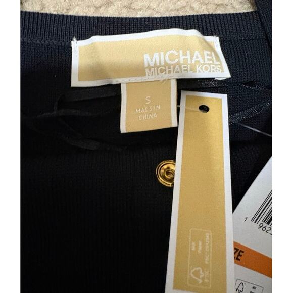 Michael Kors Fit & Flare Dress Sleeveless Stretch Viscose Black - Picture 8 of 8